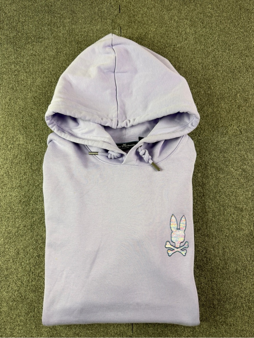 Psycho Bunny Mens 100% Cotton Pullover Hoodie Size M Lavender